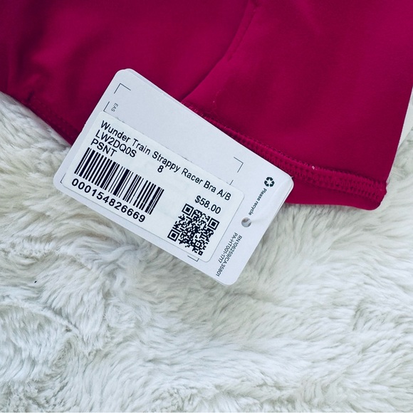 NWT Lululemon Wunder Train Strappy Racer Bra, Passionate Pink, 8, A/B - Picture 6 of 7